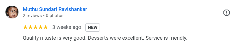 Google review screenshot 4 for SKS Catering Services